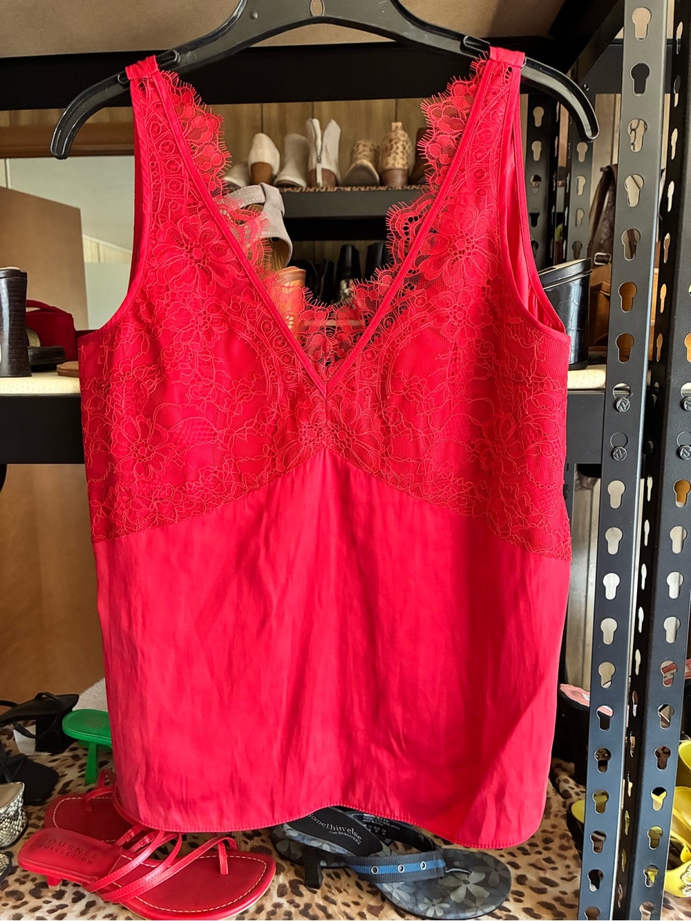 H&M Bright Pink Lace V-Neck Camisole